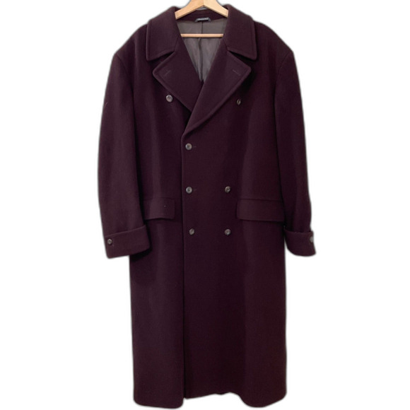 Missoni Vintage 80s Example Double Breasted Wool Overcoat Men’s 50R Italy Ribbed - Picture 1 of 14